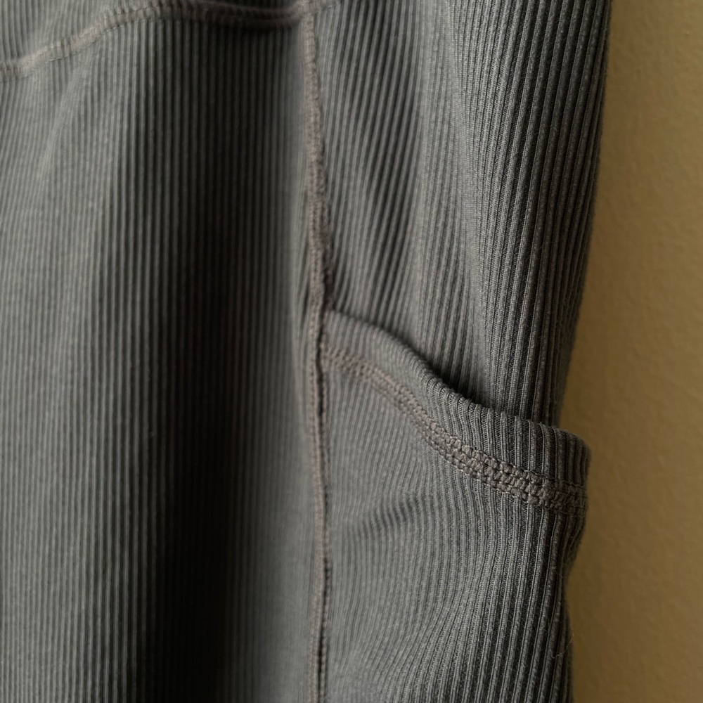 Lukka Lux Women’s Blue Ribbed Leggings Size Large Boutique Thick Athletic - Picture 4 of 5